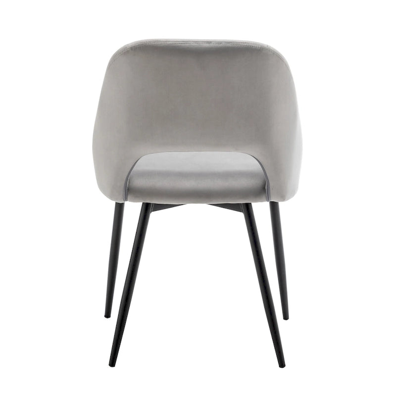 Chaises de salle à manger en velours avec pieds en acier, lot de 2
