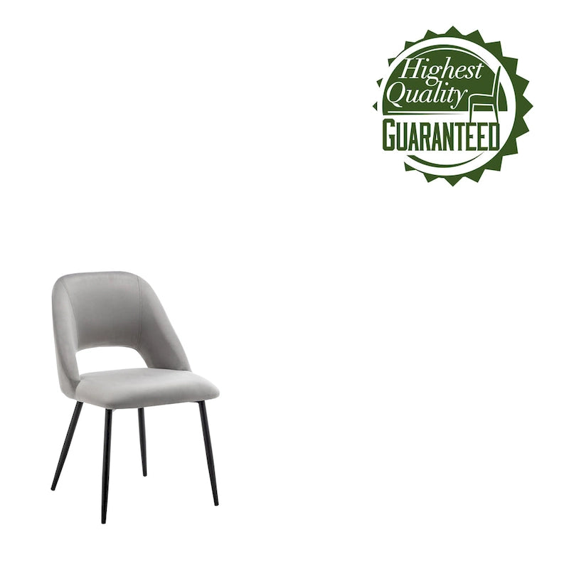 Chaises de salle à manger en velours avec pieds en acier, lot de 2