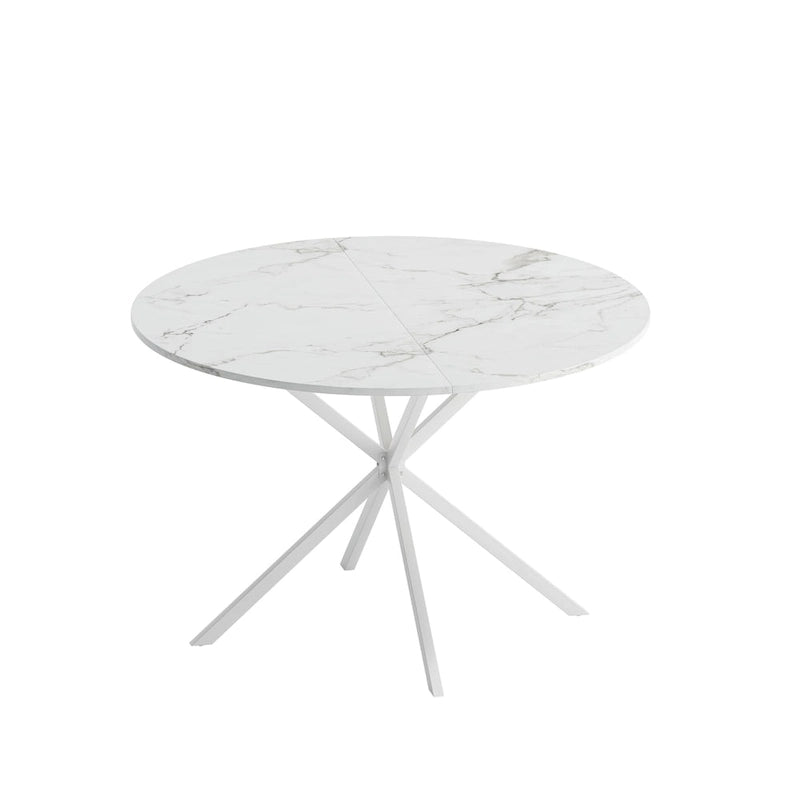 Table à manger ronde à pieds croisés, 47,24 po, style moderne