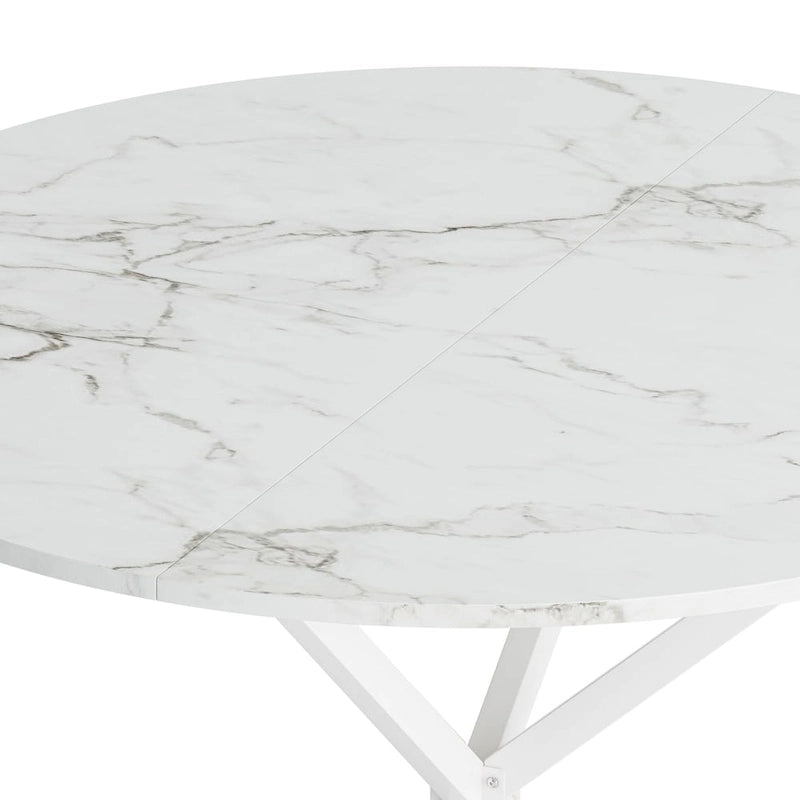 Table à manger ronde à pieds croisés, 47,24 po, style moderne