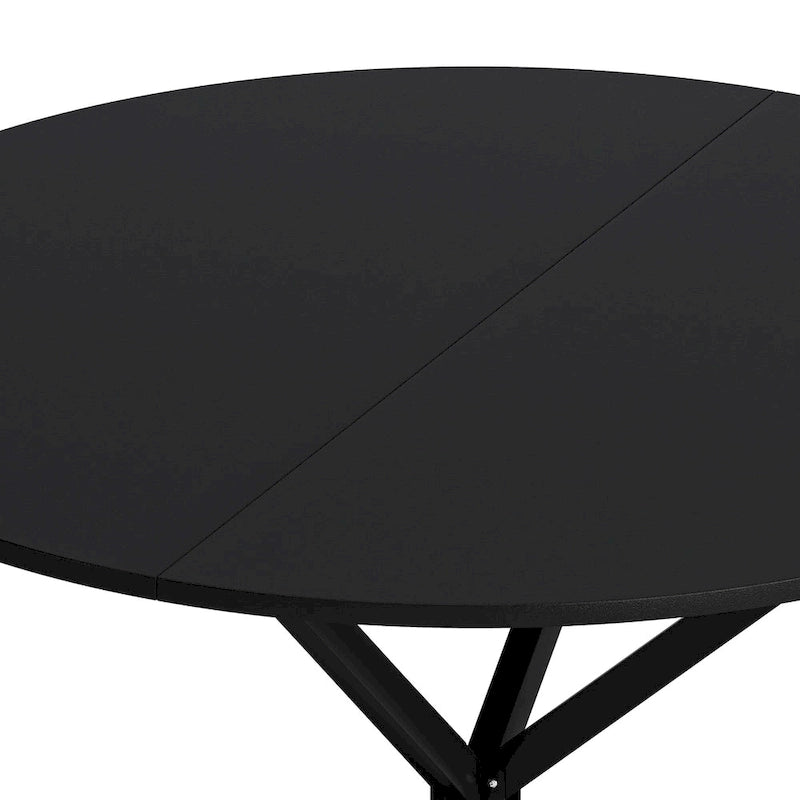 Table à manger ronde à pieds croisés, 47,24 po, style moderne