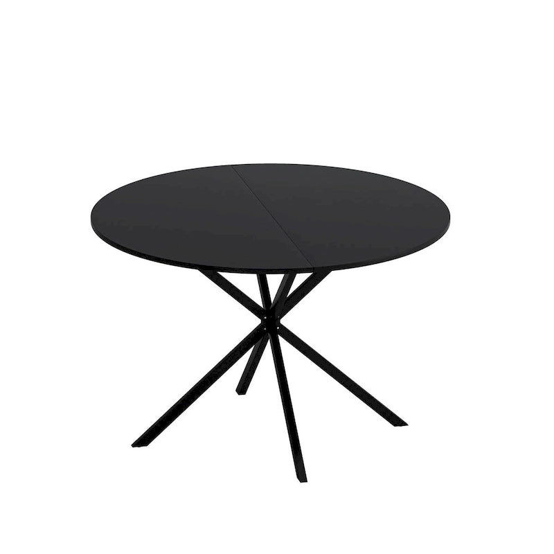 Table à manger ronde à pieds croisés, 47,24 po, style moderne