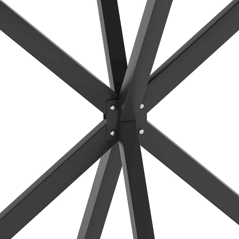 Table à manger ronde à pieds croisés, 47,24 po, style moderne