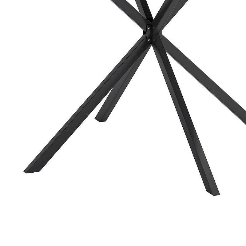 Table à manger ronde à pieds croisés, 47,24 po, style moderne