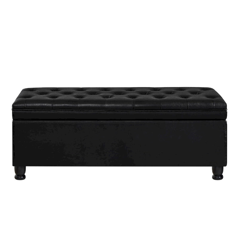 Banc de rangement capitonné avec boutons