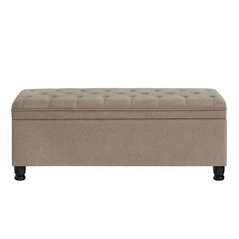 Banc de rangement capitonné avec boutons
