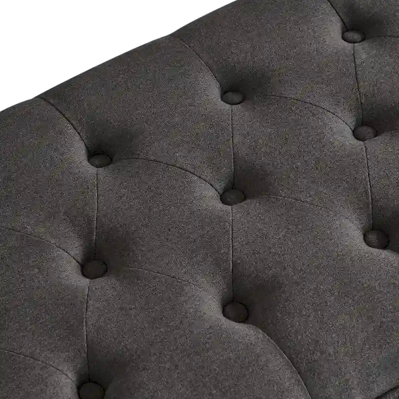 Banc de rangement capitonné avec boutons