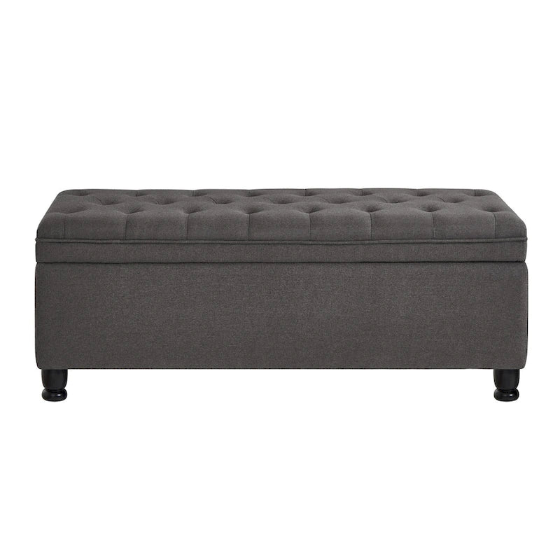 Banc de rangement capitonné avec boutons