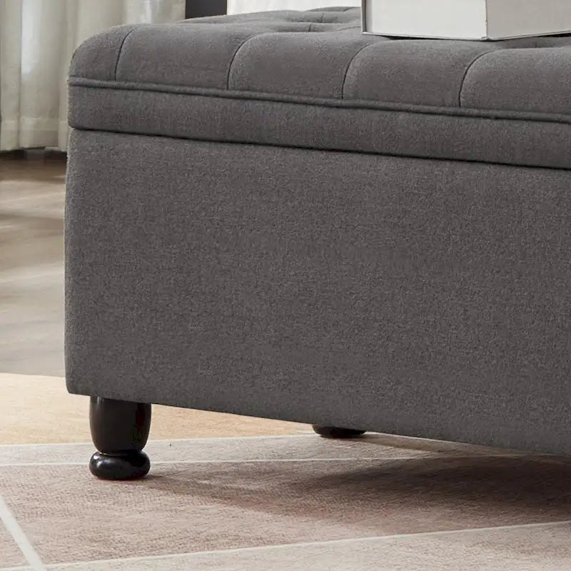 Banc de rangement capitonné avec boutons