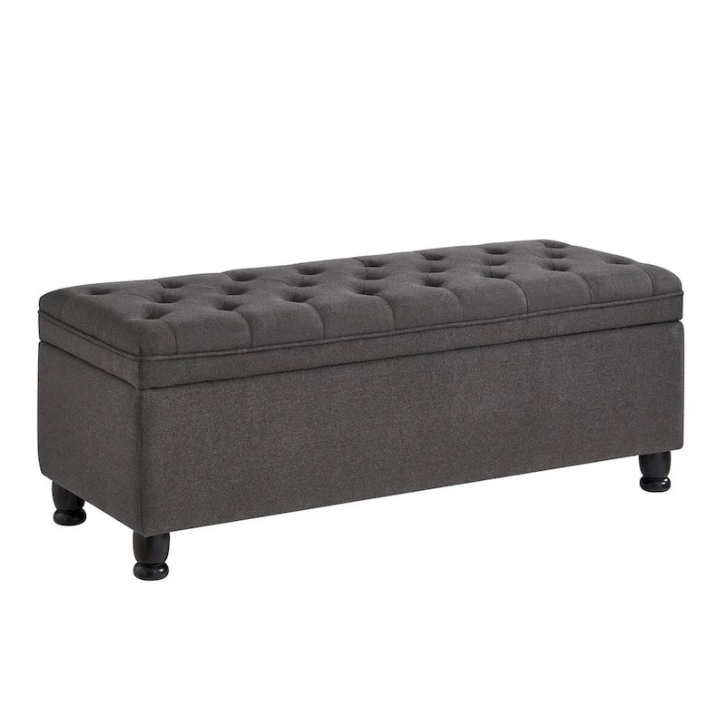 Banc de rangement capitonné avec boutons