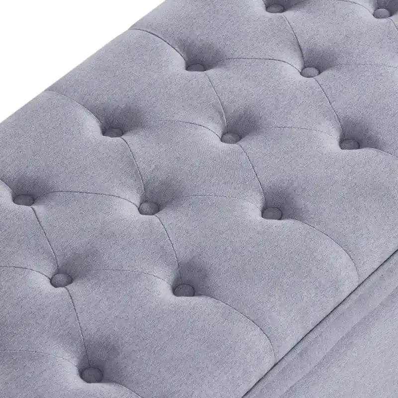 Banc de rangement capitonné avec boutons