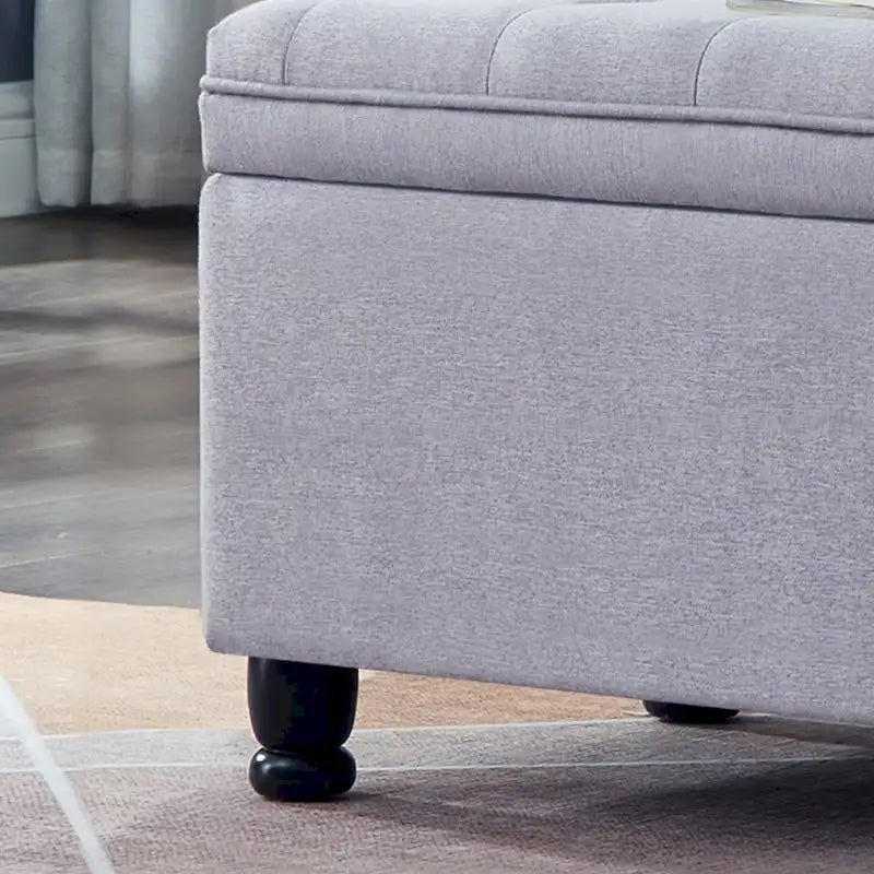 Banc de rangement capitonné avec boutons