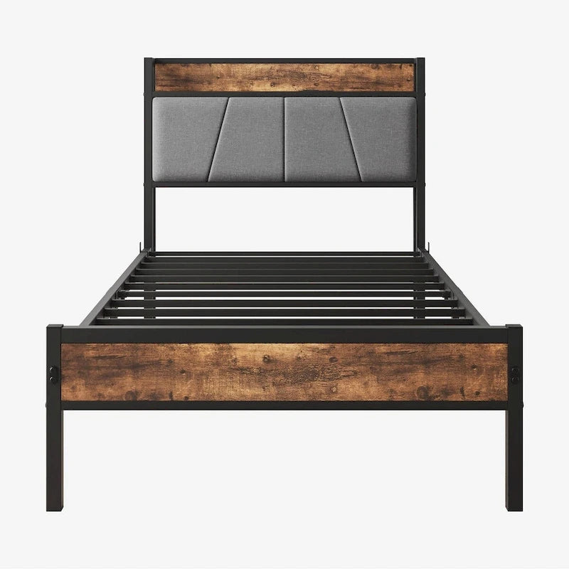 Tête de lit de rangement pour lit jumeau avec station de recharge, montage facile